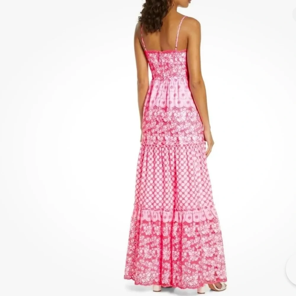 🧨HP🧨NWT Lilly Pulitzer Garden Gate Eyelet Kyla Maxi Dress CORAL PINK - Picture 3 of 12